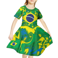 Brazil Ordem e Progresso Kid Short Sleeve Dress Native Brasil Mixed Together