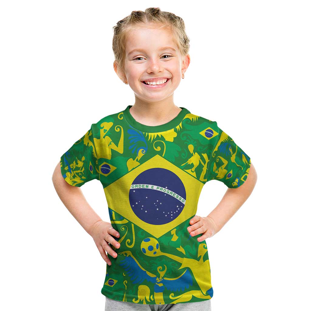 Brazil Ordem e Progresso Kid T Shirt Native Brasil Mixed Together