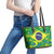 Brazil Ordem e Progresso Leather Tote Bag Native Brasil Mixed Together