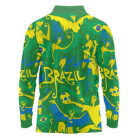 Brazil Ordem e Progresso Long Sleeve Polo Shirt Native Brasil Mixed Together