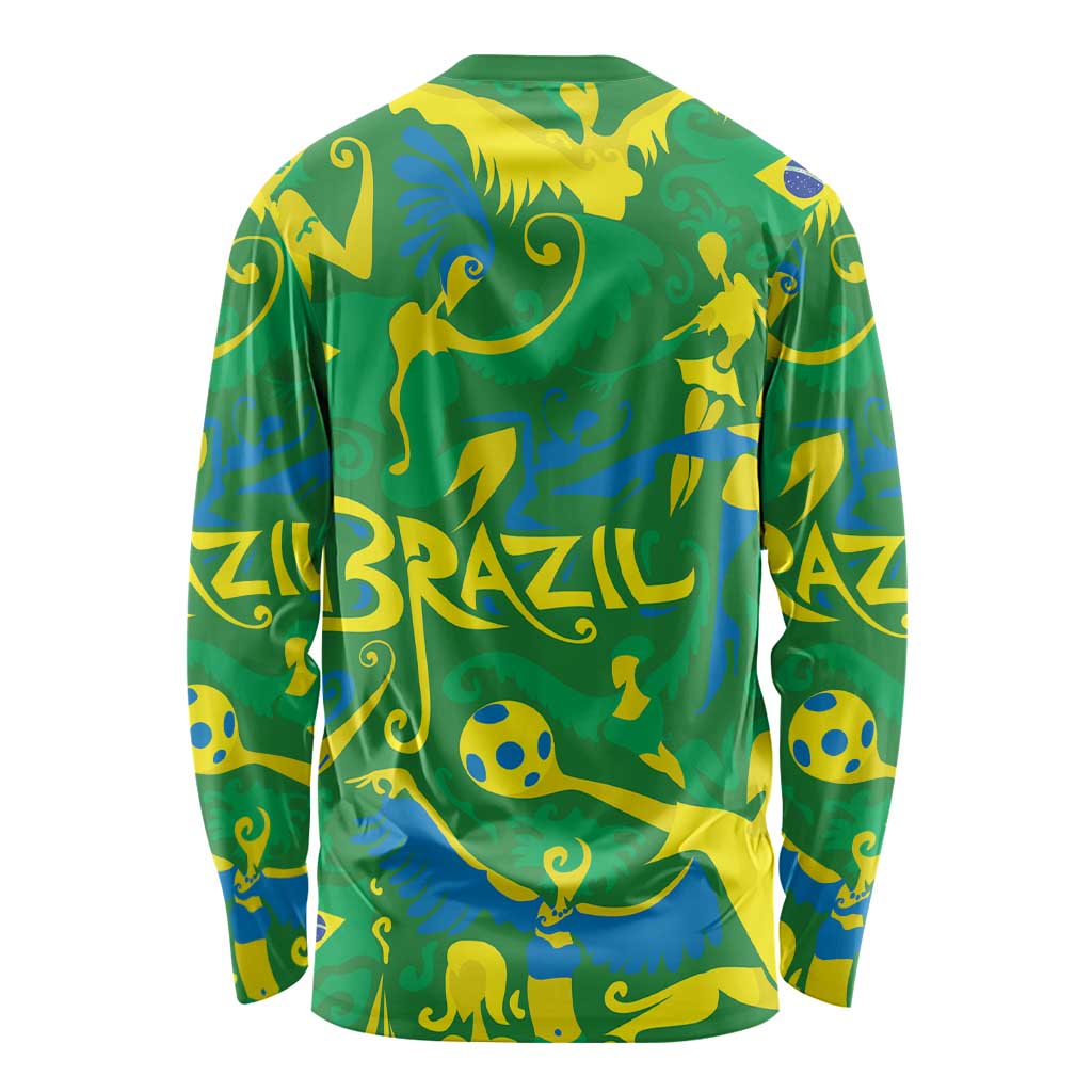 Brazil Ordem e Progresso Long Sleeve Shirt Native Brasil Mixed Together