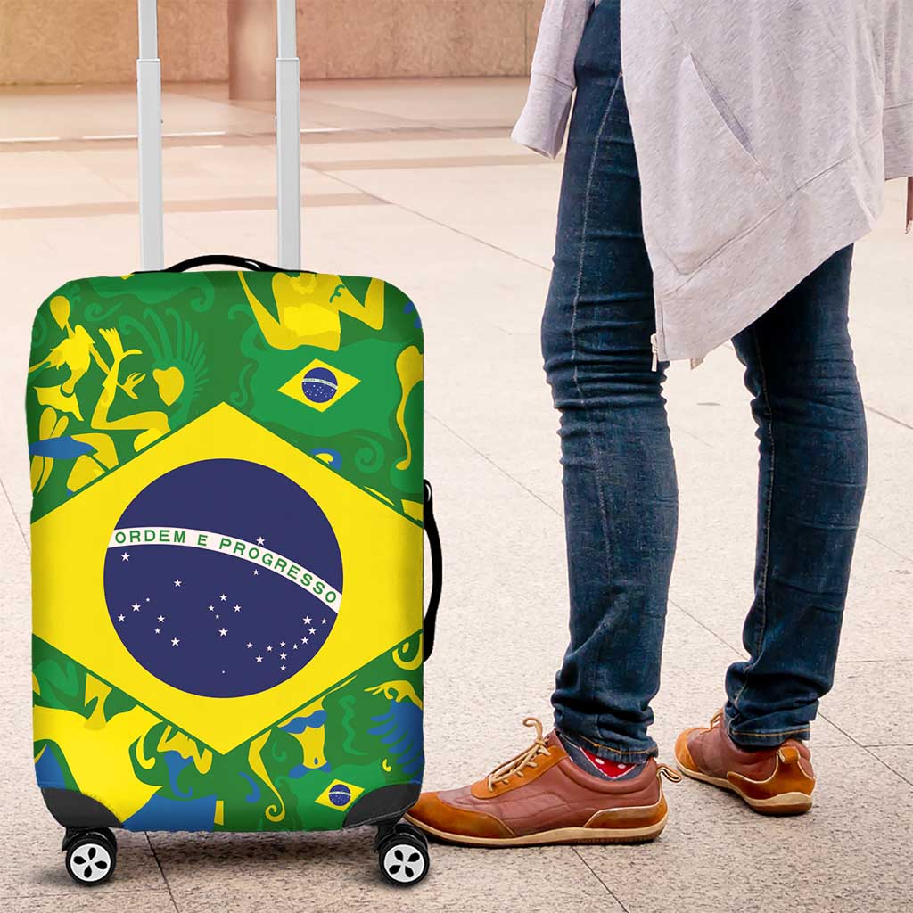 Brazil Ordem e Progresso Luggage Cover Native Brasil Mixed Together