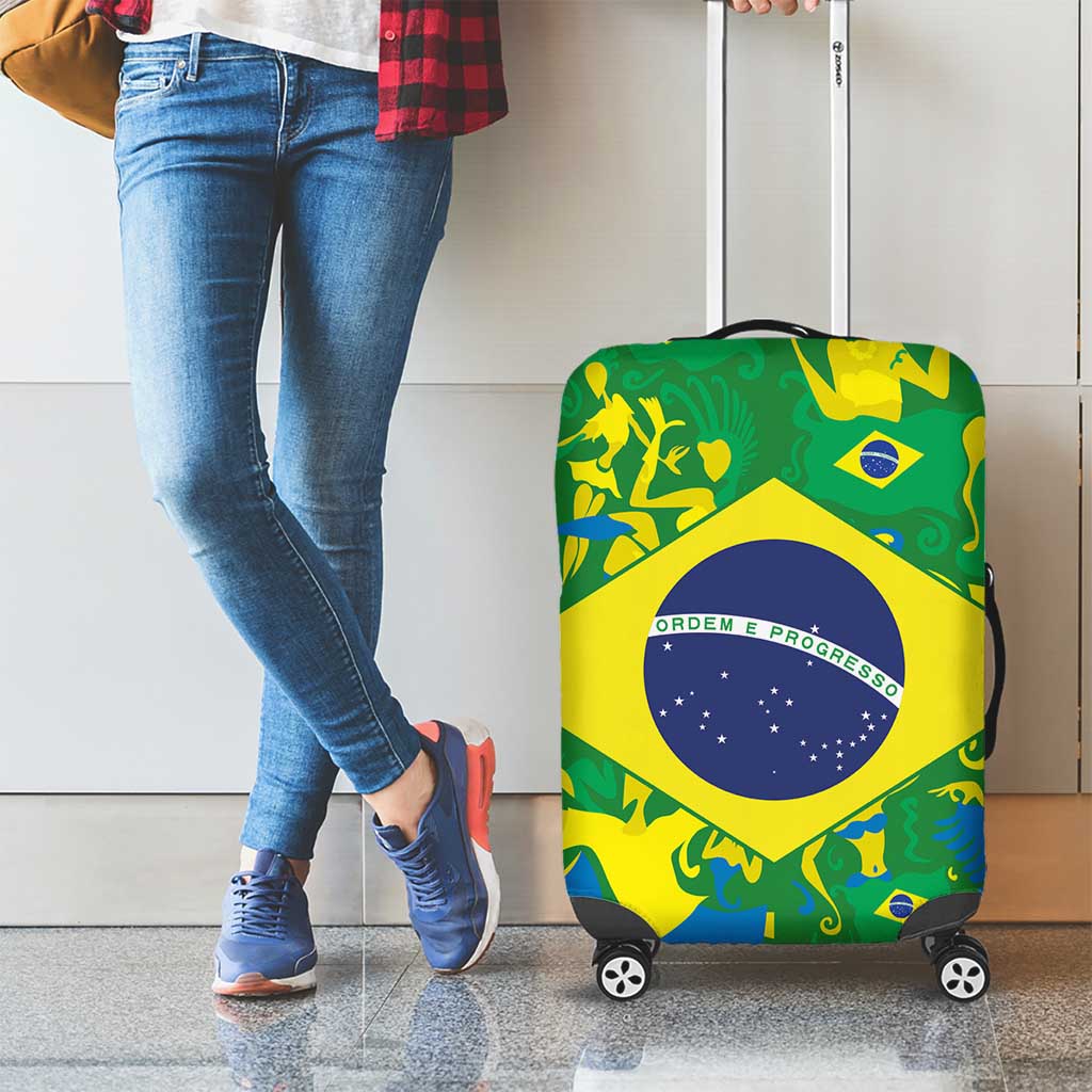 Brazil Ordem e Progresso Luggage Cover Native Brasil Mixed Together