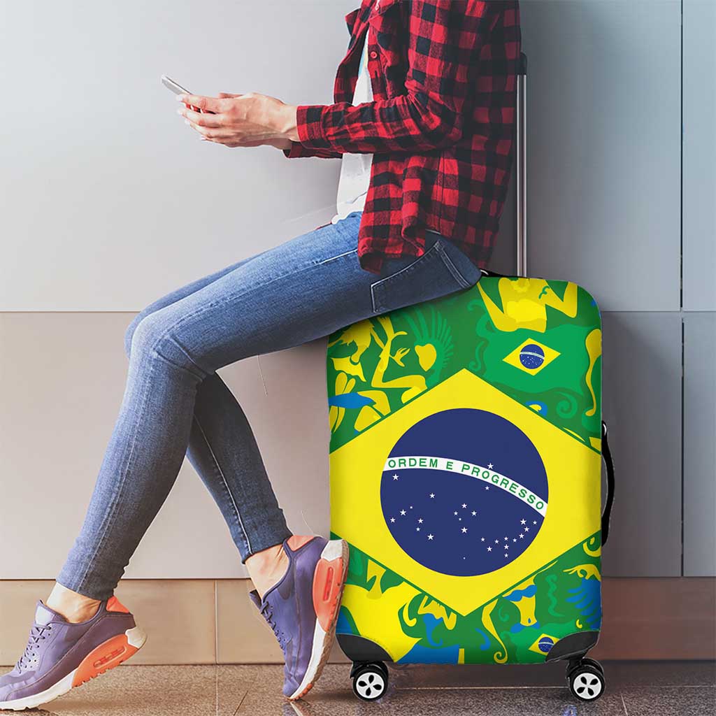 Brazil Ordem e Progresso Luggage Cover Native Brasil Mixed Together