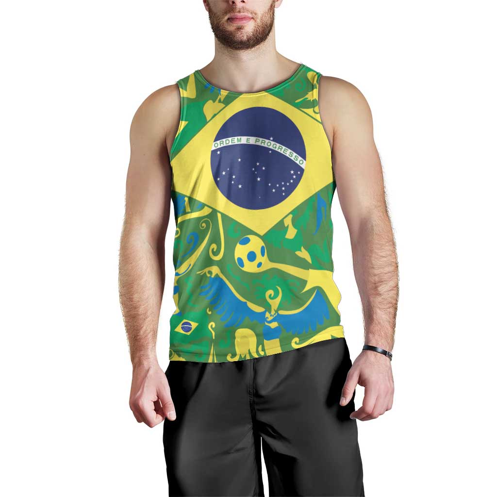 Brazil Ordem e Progresso Men Tank Top Native Brasil Mixed Together