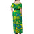 Brazil Ordem e Progresso Off Shoulder Maxi Dress Native Brasil Mixed Together