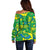 Brazil Ordem e Progresso Off Shoulder Sweater Native Brasil Mixed Together