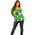 Brazil Ordem e Progresso Off Shoulder Sweater Native Brasil Mixed Together