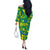 Brazil Ordem e Progresso Off The Shoulder Long Sleeve Dress Native Brasil Mixed Together
