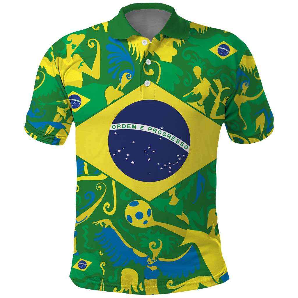 Brazil Ordem e Progresso Polo Shirt Native Brasil Mixed Together