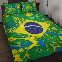 Brazil Ordem e Progresso Quilt Bed Set Native Brasil Mixed Together