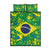 Brazil Ordem e Progresso Quilt Bed Set Native Brasil Mixed Together
