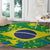Brazil Ordem e Progresso Round Carpet Native Brasil Mixed Together