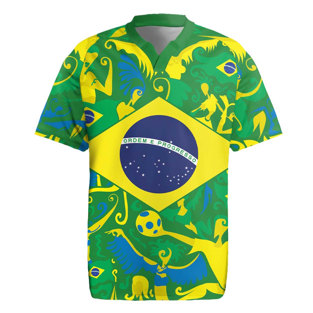 Brazil Ordem e Progresso Rugby Jersey Native Brasil Mixed Together