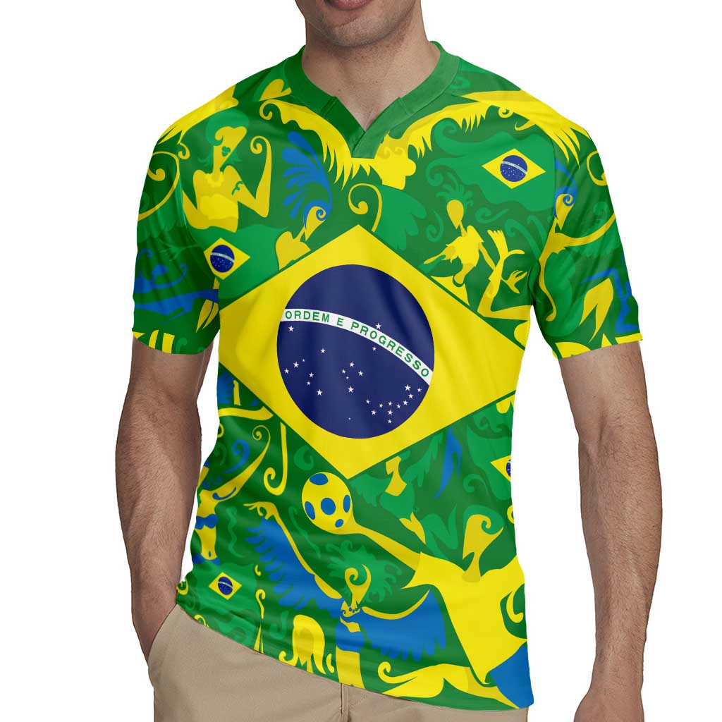 Brazil Ordem e Progresso Rugby Jersey Native Brasil Mixed Together