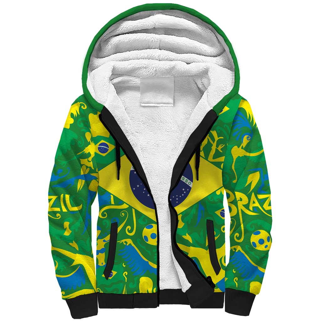Brazil Ordem e Progresso Sherpa Hoodie Native Brasil Mixed Together