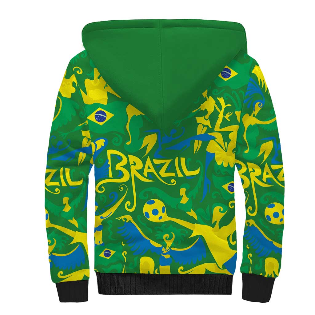 Brazil Ordem e Progresso Sherpa Hoodie Native Brasil Mixed Together