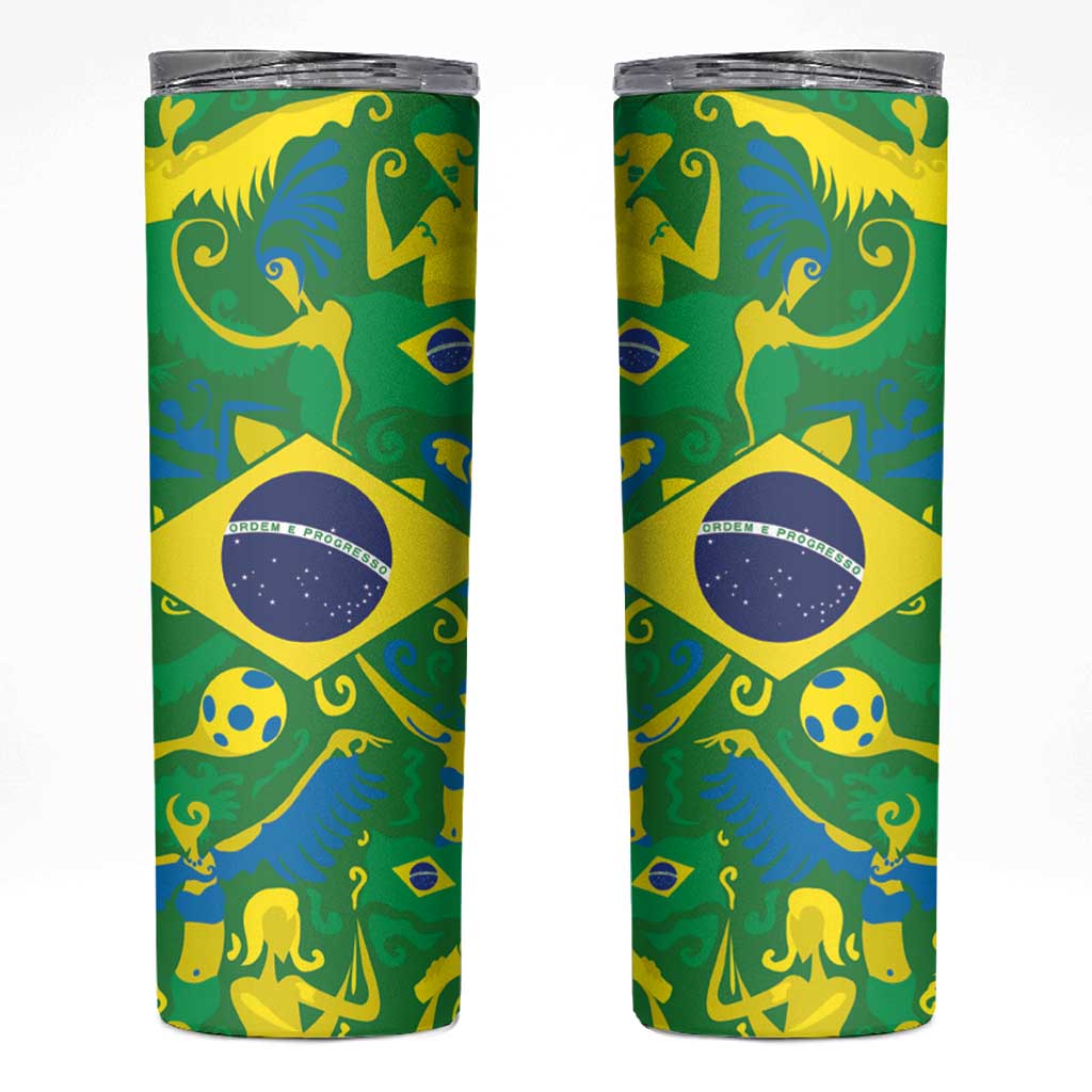 Brazil Ordem e Progresso Skinny Tumbler Native Brasil Mixed Together