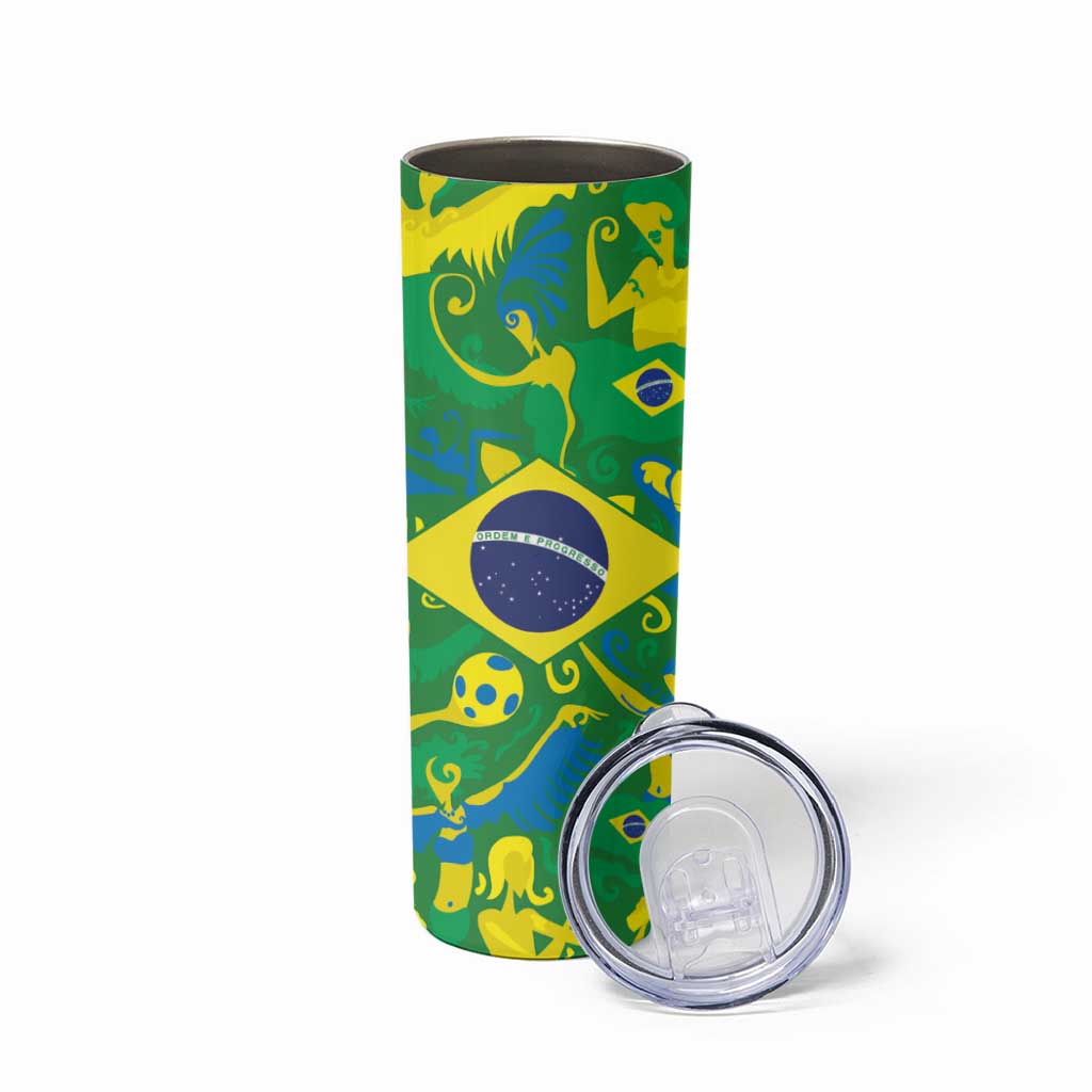 Brazil Ordem e Progresso Skinny Tumbler Native Brasil Mixed Together