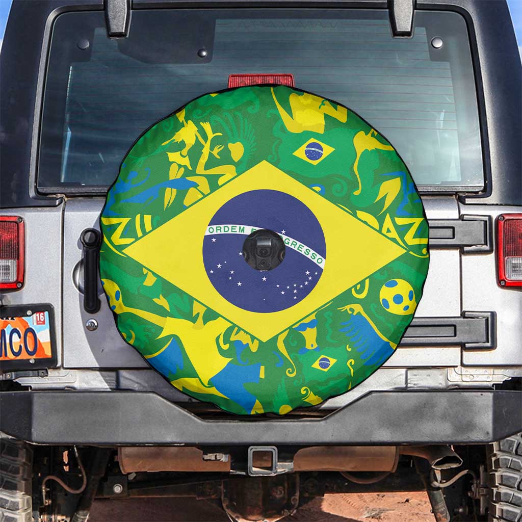 Brazil Ordem e Progresso Spare Tire Cover Native Brasil Mixed Together