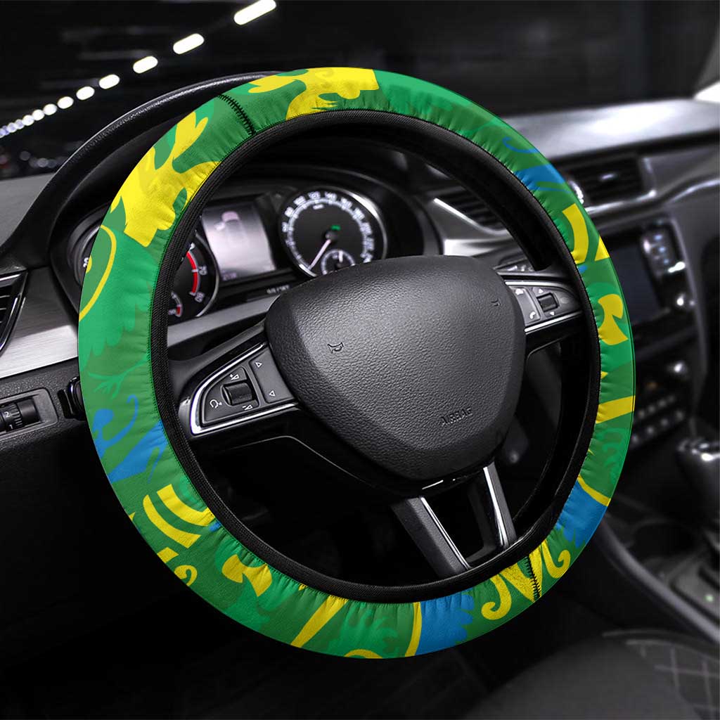 Brazil Ordem e Progresso Steering Wheel Cover Native Brasil Mixed Together