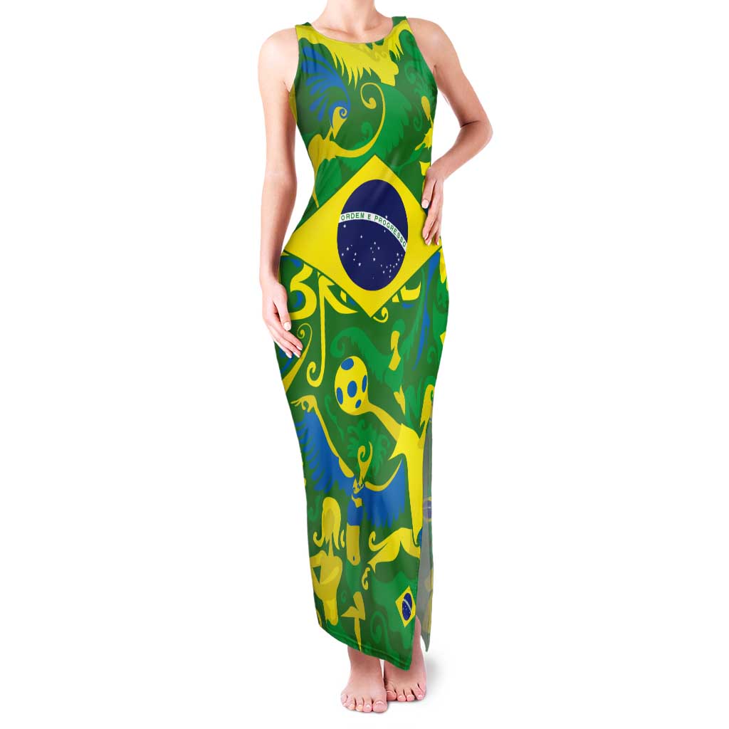 Brazil Ordem e Progresso Tank Maxi Dress Native Brasil Mixed Together