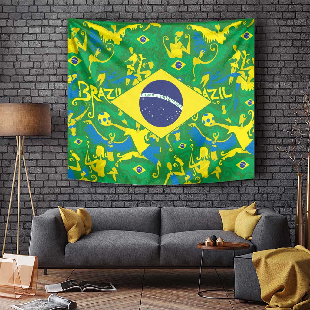 Brazil Ordem e Progresso Tapestry Native Brasil Mixed Together