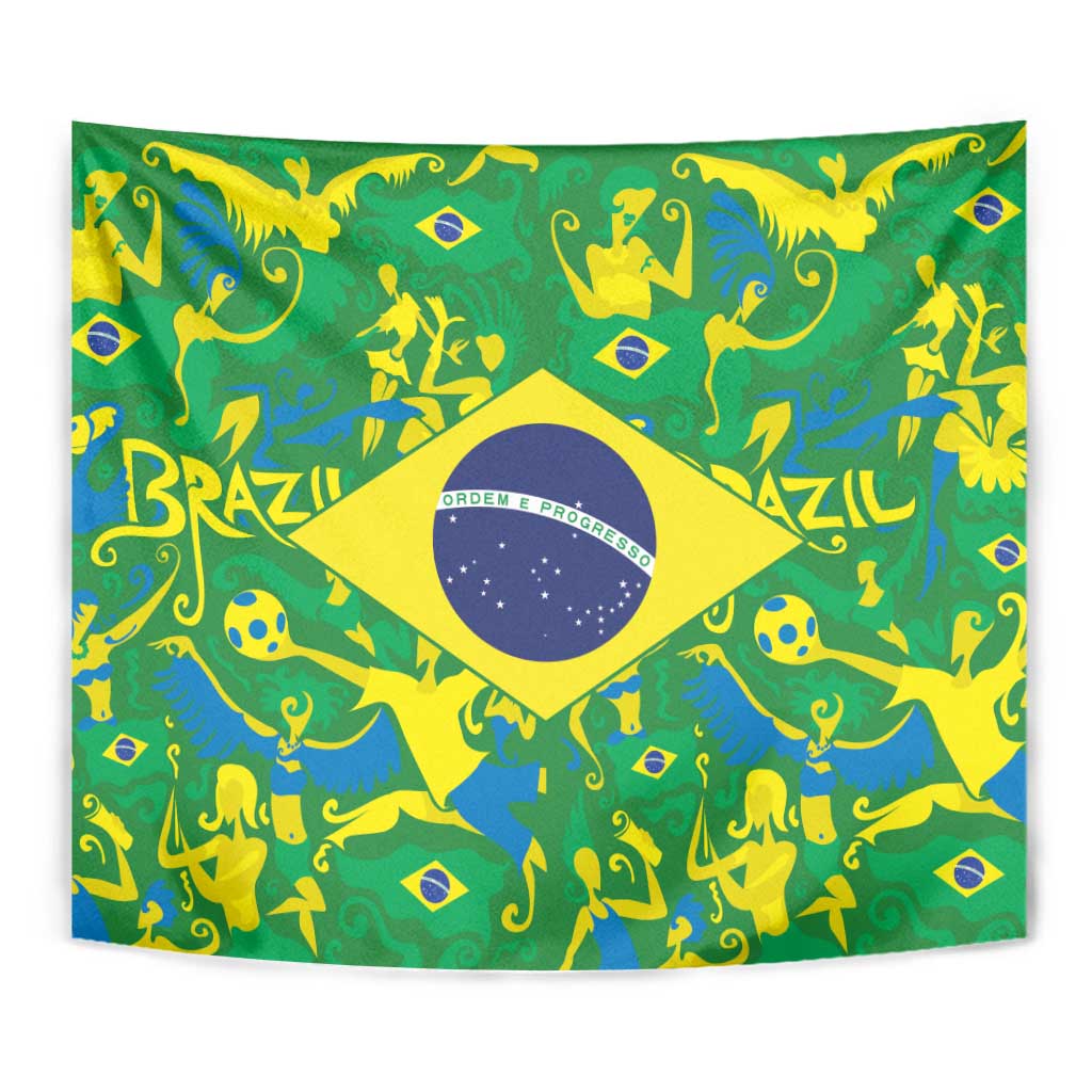 Brazil Ordem e Progresso Tapestry Native Brasil Mixed Together