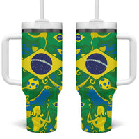 Brazil Ordem e Progresso Tumbler With Handle Native Brasil Mixed Together