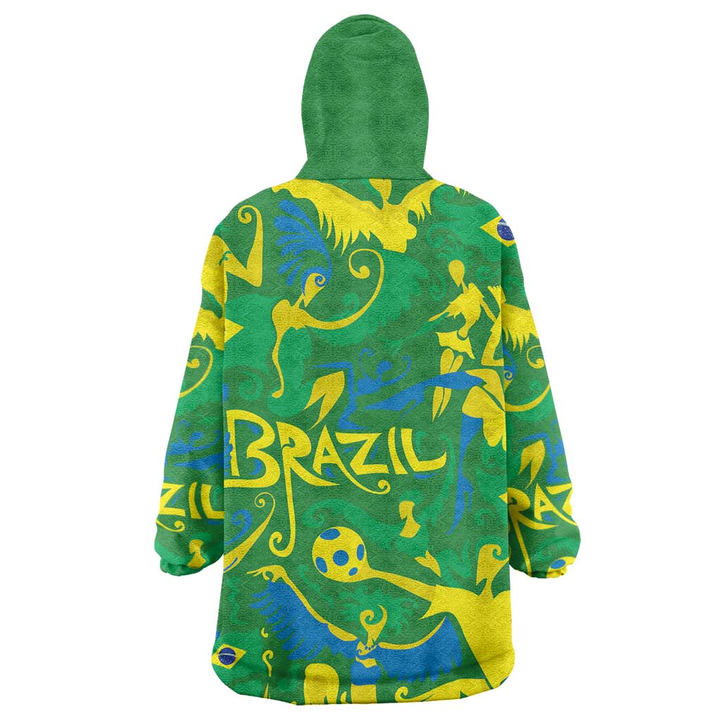 Brazil Ordem e Progresso Wearable Blanket Hoodie Native Brasil Mixed Together