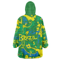 Brazil Ordem e Progresso Wearable Blanket Hoodie Native Brasil Mixed Together