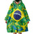 Brazil Ordem e Progresso Wearable Blanket Hoodie Native Brasil Mixed Together