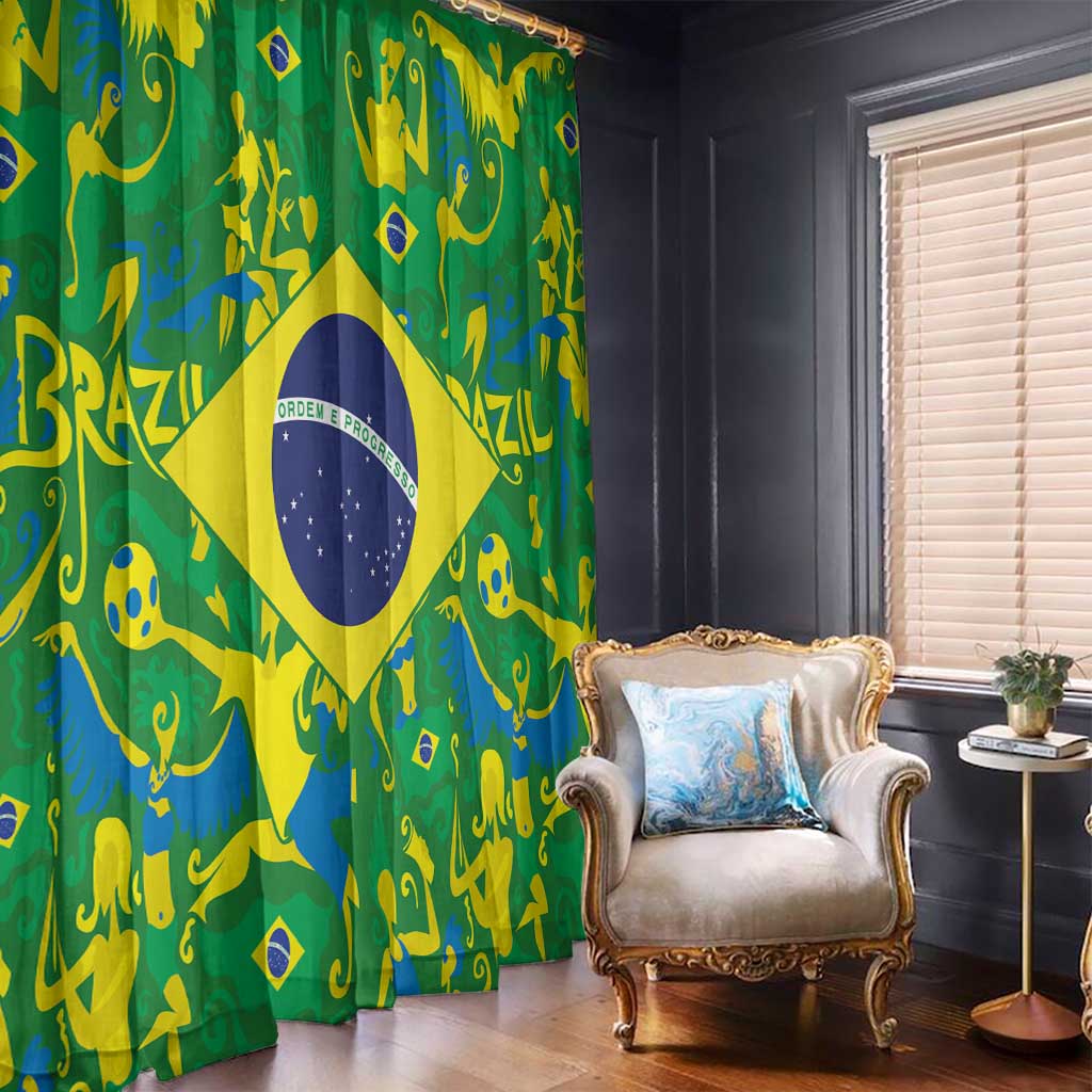Brazil Ordem e Progresso Window Curtain Native Brasil Mixed Together