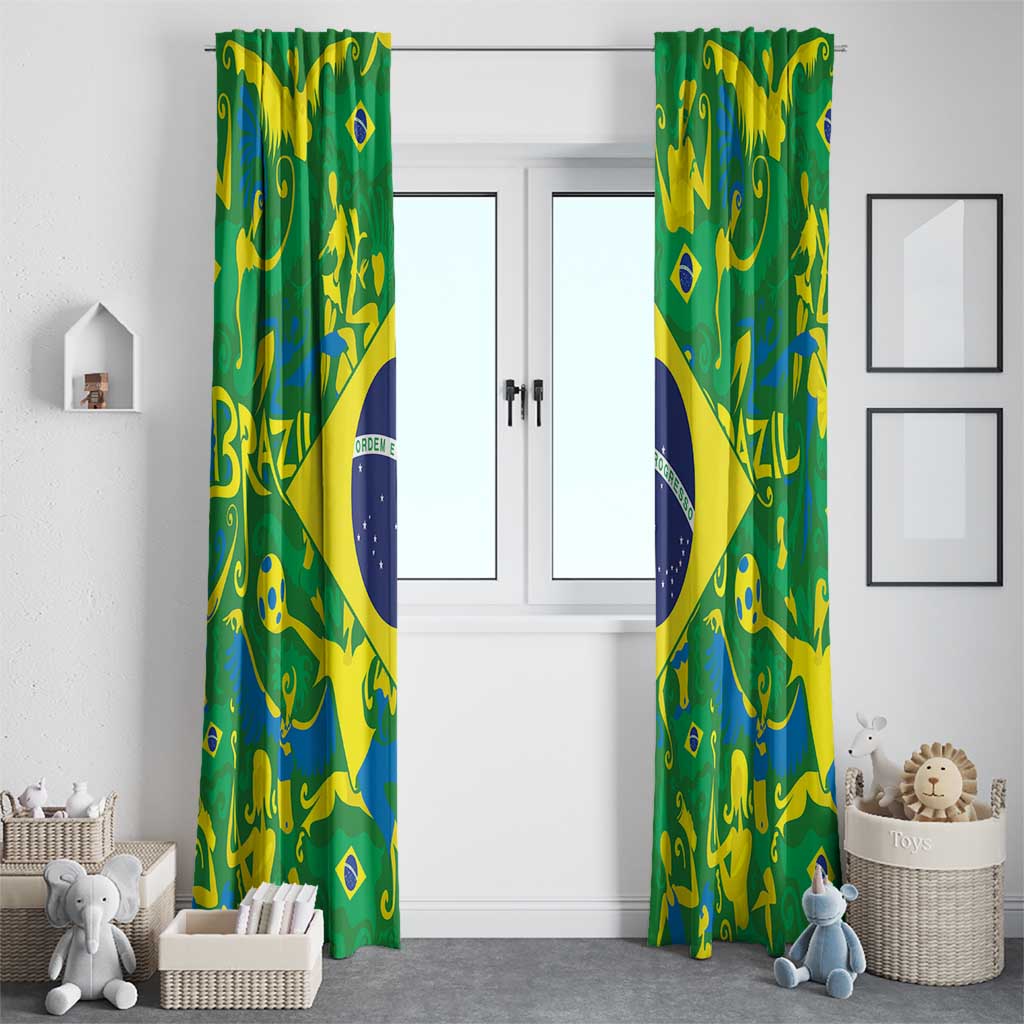 Brazil Ordem e Progresso Window Curtain Native Brasil Mixed Together