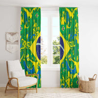 Brazil Ordem e Progresso Window Curtain Native Brasil Mixed Together