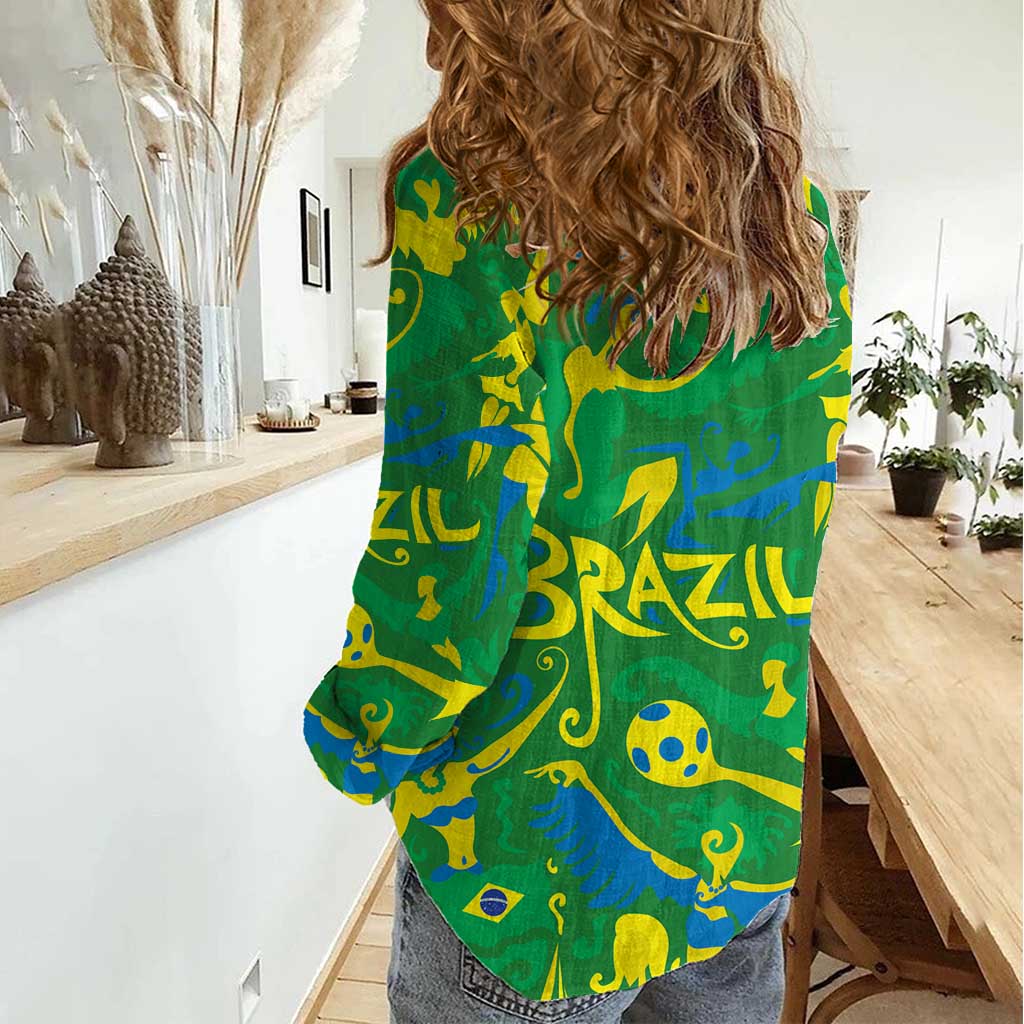 Brazil Ordem e Progresso Women Casual Shirt Native Brasil Mixed Together