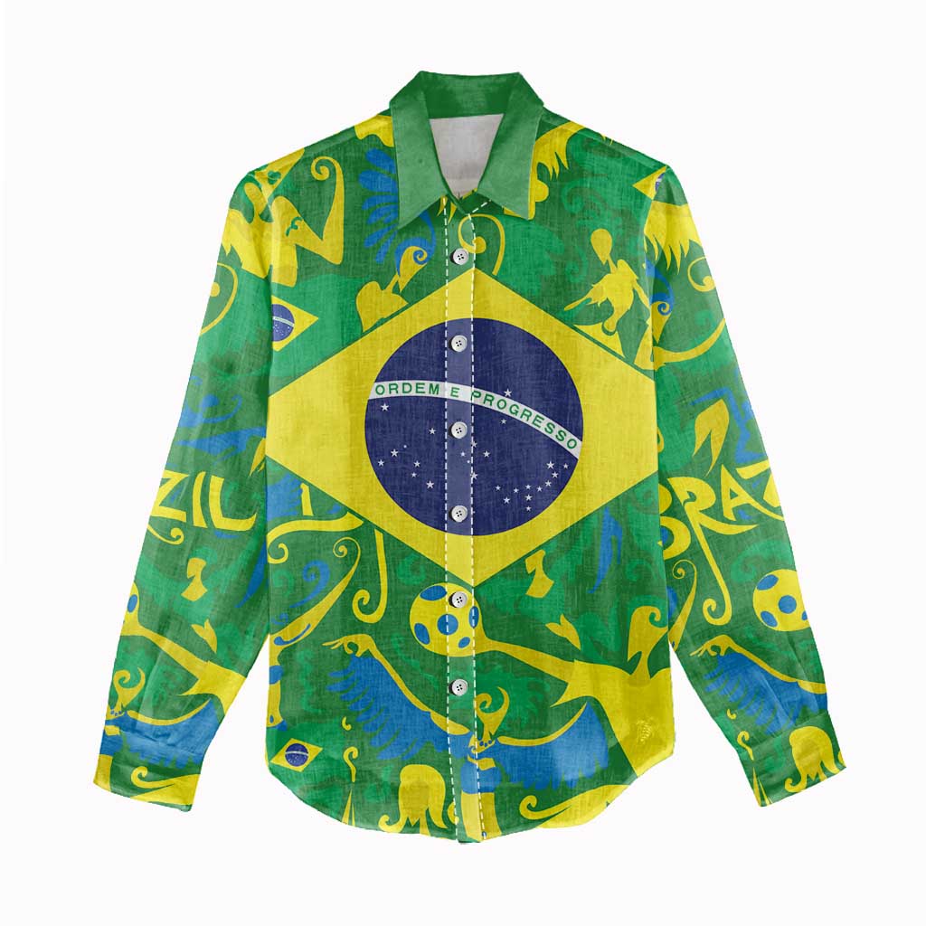 Brazil Ordem e Progresso Women Casual Shirt Native Brasil Mixed Together