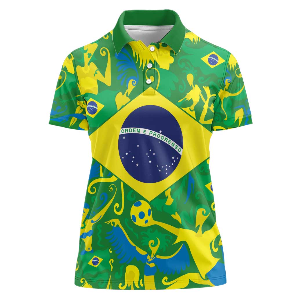 Brazil Ordem e Progresso Women Polo Shirt Native Brasil Mixed Together