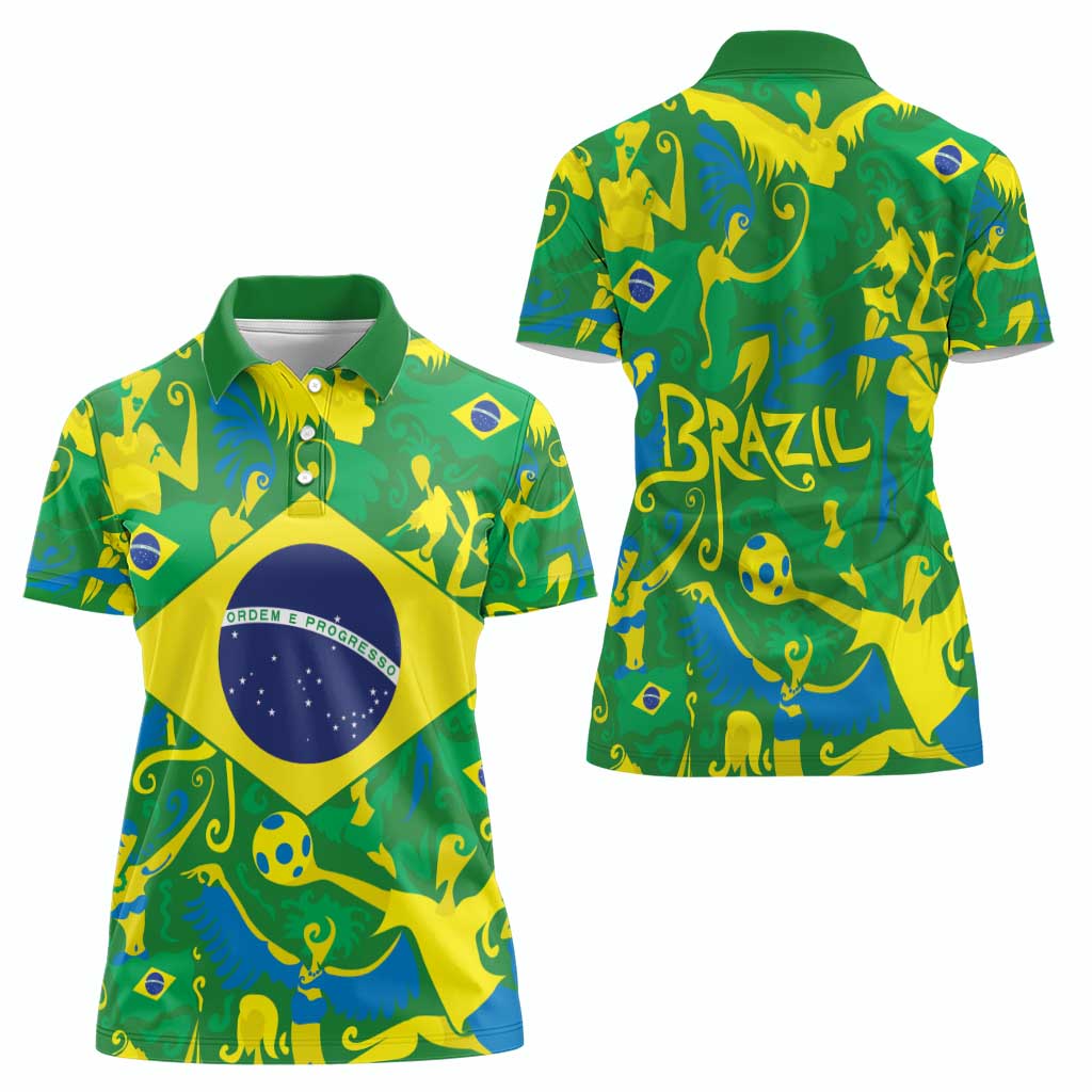 Brazil Ordem e Progresso Women Polo Shirt Native Brasil Mixed Together