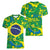 Brazil Ordem e Progresso Women V-Neck T-Shirt Native Brasil Mixed Together