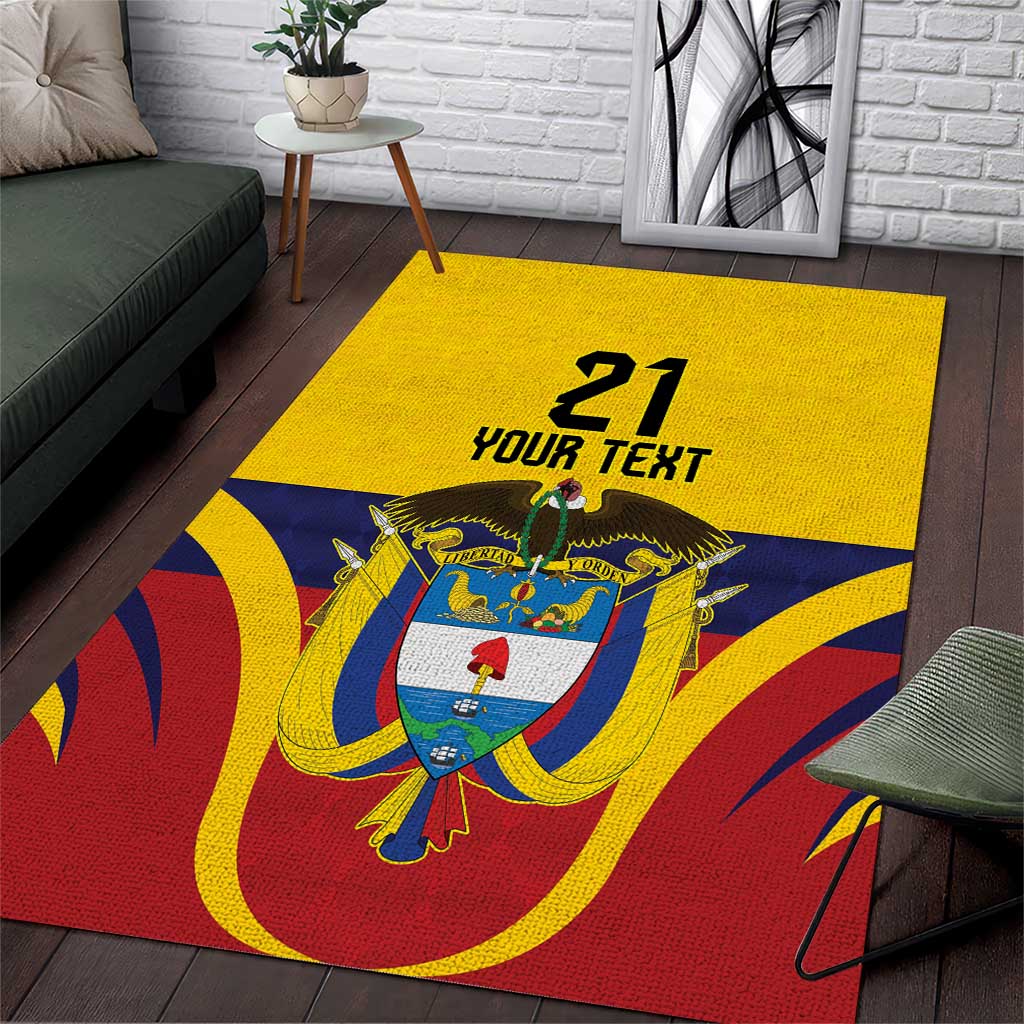 Colombia Football Custom Area Rug Come On Los Cafeteros Flag Style