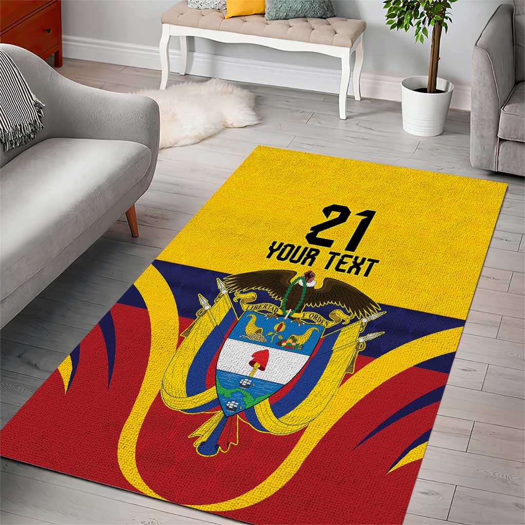 Colombia Football Custom Area Rug Come On Los Cafeteros Flag Style