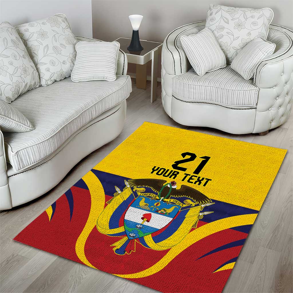 Colombia Football Custom Area Rug Come On Los Cafeteros Flag Style