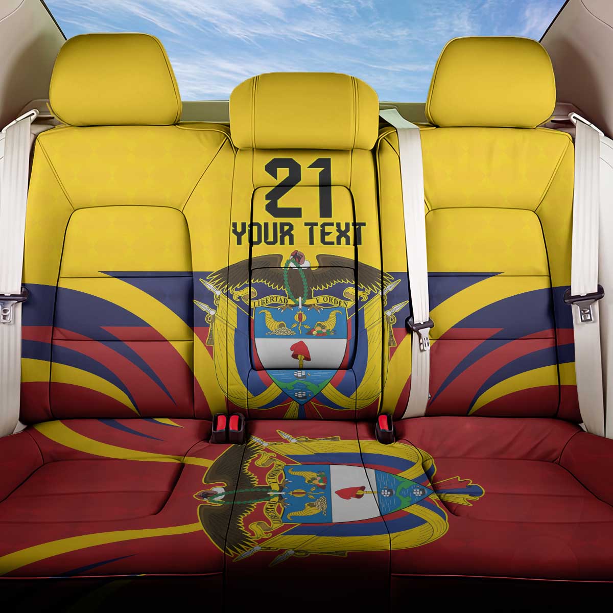 Colombia Football Custom Back Car Seat Cover Come On Los Cafeteros Flag Style