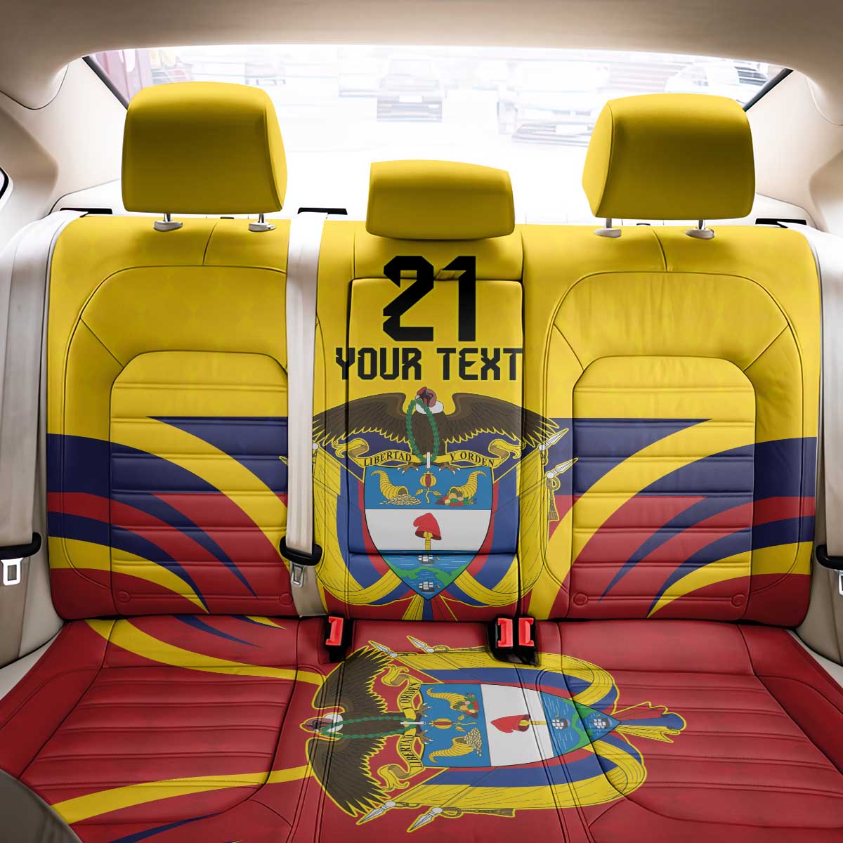 Colombia Football Custom Back Car Seat Cover Come On Los Cafeteros Flag Style