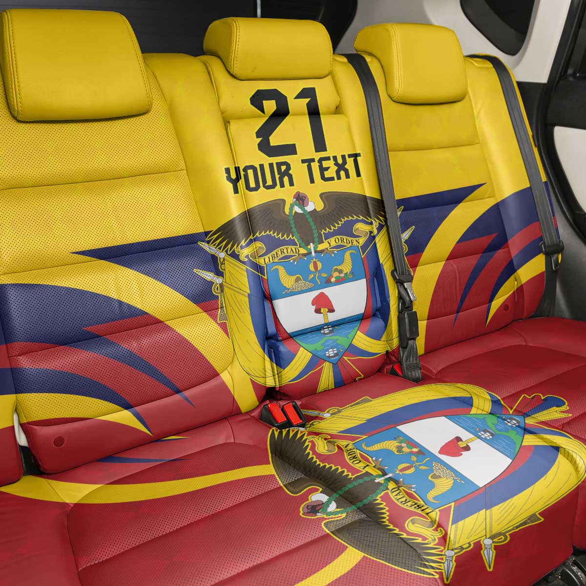 Colombia Football Custom Back Car Seat Cover Come On Los Cafeteros Flag Style