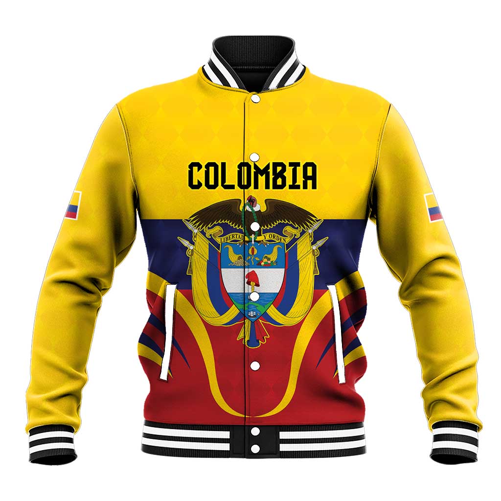 Colombia Football Custom Baseball Jacket Come On Los Cafeteros Flag Style