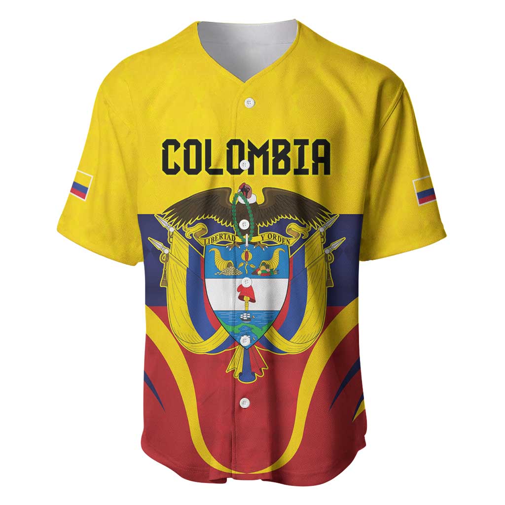 Colombia Football Custom Baseball Jersey Come On Los Cafeteros Flag Style