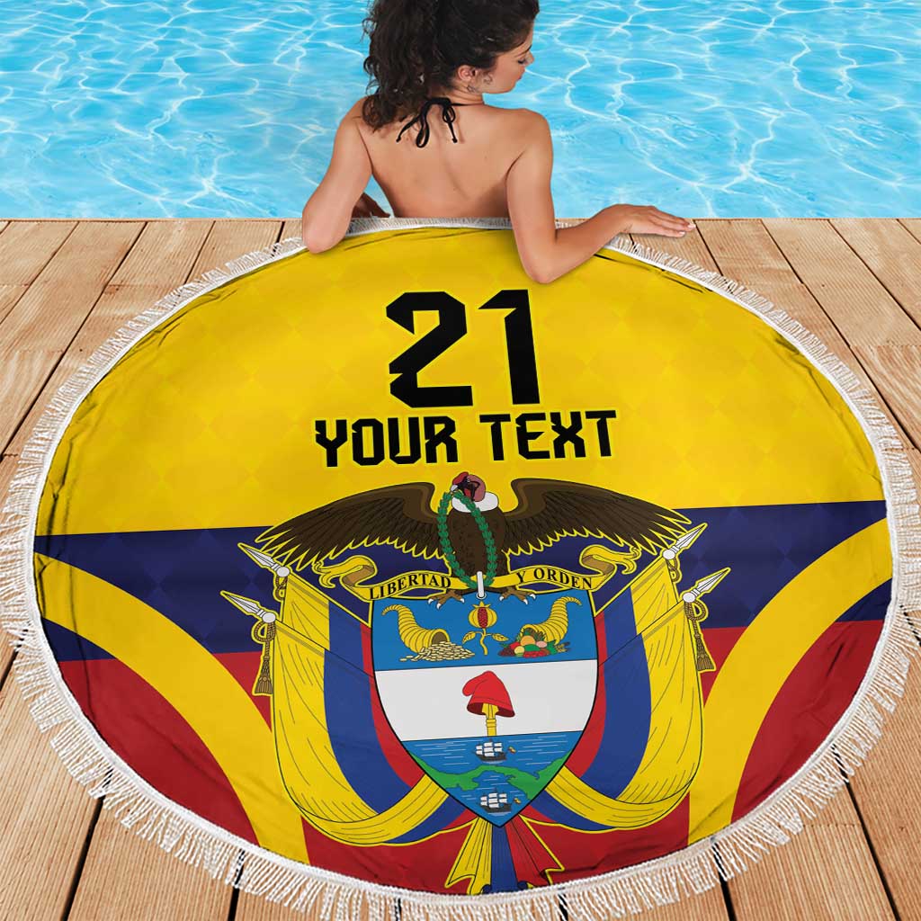 Colombia Football Custom Beach Blanket Come On Los Cafeteros Flag Style