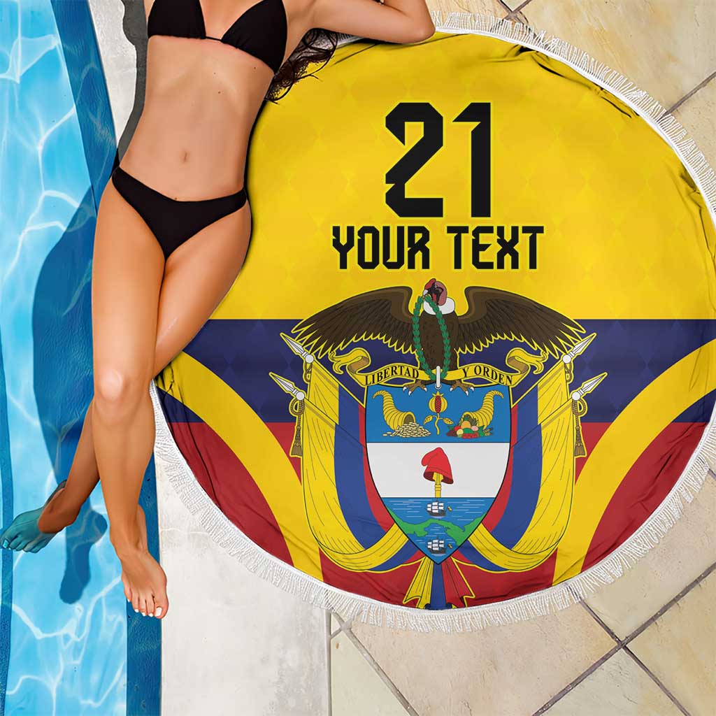 Colombia Football Custom Beach Blanket Come On Los Cafeteros Flag Style